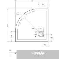 BelBagno TRAY-MR-UNO-R-80-550-35-W 80x80