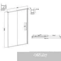Niagara Nova NG-44-9ASG 90х195 (золото сатин/прозрачное стекло)