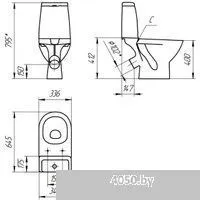 Cersanit Granta 031 S-KO-GRA031-3/6-DL-n-w с сиденьем (без бачка и арматуры)