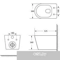 Lauter Longer 2110822 с кнопкой 219702HD (узкая, белый)