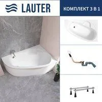 Lauter Valencia 150x100 2102150R (с ножками и сифоном 21Y11022 белый)