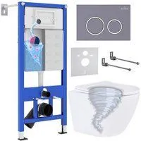 Roxen Antares Tornado в комплекте с инсталляцией StounFix Dual Fresh 6 в 1 968349 (кнопка: серый бет