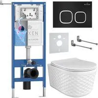 Roxen Vine Tornado в комплекте с инсталляцией StounFix Dual Fresh 6 в 1 979015 (кнопка: черный матов