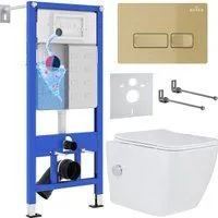 Roxen Cube bidet в комплекте с инсталляцией StounFix Dual Fresh 6 в 1 968095 (кнопка: брашированное