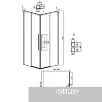 Grossman Galaxy 90x90x195 300.K33.01.9090.42.00 (графит сатин/прозрачное стекло)