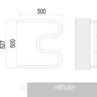 TERMINUS М-образный 3/4 500x500 (боковое подключение, хром)
