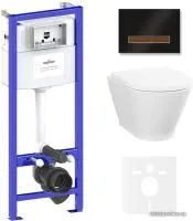 Унитаз Lavinia Boho Relfix Elegant Rimless 6 в 1 87561078 (черный/дерево стекло)