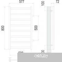 TERMINUS Аврора П8 500x800 (с боковым подключением 50,RAL 9003)