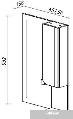 Belux Шкаф с зеркалом Анталия В 60Ш (белый, правый)