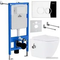 Roxen Antares Bidet в комплекте с инсталляцией StounFix Slim 6 в 1 926249 (кнопка: хром глянец)