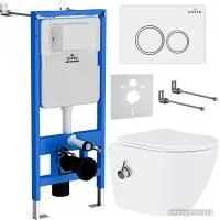 Roxen Antares Bidet в комплекте с инсталляцией StounFix Slim 6 в 1 902672 (кнопка: белый глянец)