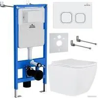 Roxen Cube в комплекте с инсталляцией StounFix Slim 6 в 1 534002 (кнопка: белый глянец)