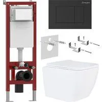 Roxen Cube в комплекте с инсталляцией Asten Readle Zentralmodul AR0601-135B с черной матовой кнопкой