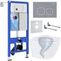 Roxen Antares Tornado в комплекте с инсталляцией StounFix Dual Fresh 6 в 1 968389 (кнопка: серый бет