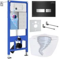 Roxen Antares Tornado в комплекте с инсталляцией StounFix Dual Fresh 6 в 1 968397 (кнопка: черный гл