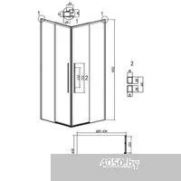 Grossman Galaxy 90x195 1/2.K33.01.90.21.00 (черный матовый/стекло прозрачное)