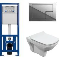 Cersanit Carina New Clean On с инстал. Link Pro (с кнопкой Corner 64108 хром глянцевый)