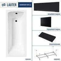 Lauter Bianca 160х70 21207160 (с каркасом, черным подголовником, черным лицевым и торцевым экраном)