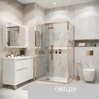 Grossman Cosmo 130x80x195 120.K33.02.1380.32.00 (золото сатин/прозрачное стекло)