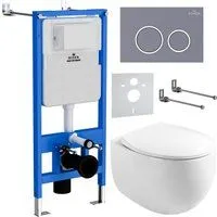 Roxen Egg в комплекте с инсталляцией StounFix Dual Fresh 6 в 1 966160 (кнопка: серый бетон)