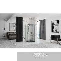 Rea Punto 80x80 (черный/прозрачное стекло)