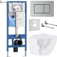 Roxen Antares Tornado Long в комплекте с инсталляцией StounFix Dual Fresh 6 в 1 868442 (кнопка: сати