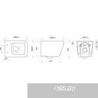 Berges Wasserhaus Quattro S Rimless 043364 (с сиденьем и кнопкой смыва)