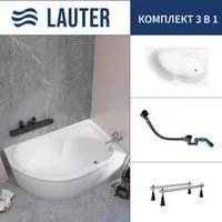 Lauter Geneva 170x105 2103170R (с ножками и сифоном 21Y32001 матовый черный)