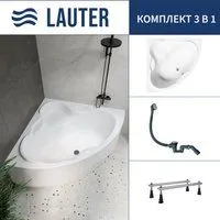 Lauter Riviera 140x140 21050140 (с ножками и сифоном 21Y31000 хром)