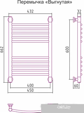 Полотенцесушитель Сунержа Богема+ 600x400 00-0221-6040