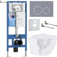 Roxen Antares Tornado Long в комплекте с инсталляцией StounFix Dual Fresh 6 в 1 868430 (кнопка: серы