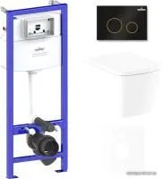 Унитаз Lavinia Boho Relfix Aveo Rimless 6 в 1 75110250 (черный/золотистый пластик)