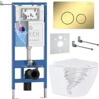 Roxen Antares Tornado в комплекте с инсталляцией StounFix Dual Fresh 6 в 1 868481 (кнопка: золото гл