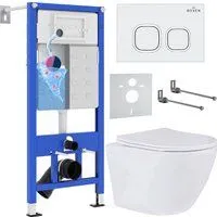 Roxen Antares в комплекте с инсталляцией StounFix Dual Fresh 6 в 1 533395 (кнопка: белый глянец)