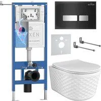 Roxen Vine Tornado в комплекте с инсталляцией StounFix Dual Fresh 6 в 1 979025 (кнопка: черный глянц