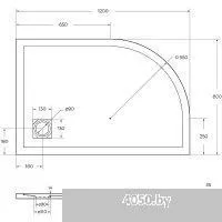 BelBagno TRAY-MR-UNO-RH-120/80-550-35-W-R-CR 120x80