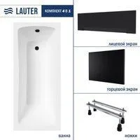 Lauter Bianca 160х70 21207160 (с ножками, лицевым черным и торцевым экраном)