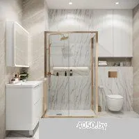 Grossman Cosmo 100x80x195 120.K33.02.1080.32.00 (золото сатин/стекло прозрачное)