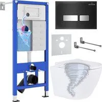 Roxen Antares Tornado Long в комплекте с инсталляцией StounFix Dual Fresh 6 в 1 868448 (кнопка: черн