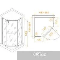 RGW PA-081B 35088199-14 90x90 (черный/прозрачное стекло)