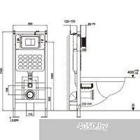 Abber Rechteck AC1201-AC0105-AC0120MW (с кнопкой смыва)