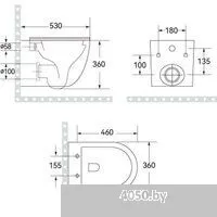 Roxen Antares Tornado Long в комплекте с инсталляцией StounFix Dual Fresh 6 в 1 868449 (кнопка: золо