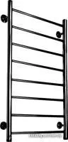 Полотенцесушитель Ростела Виктория нижнее подключение 1 8 перекладин 80 см (черный)