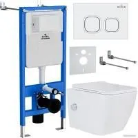 Roxen Cube Bidet в комплекте с инсталляцией StounFix Slim 6 в 1 542448 (кнопка: белый глянец)