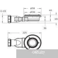 BelBagno TRAY-MR-UNO-RH-120/80-550-35-W-L-CR 120x80