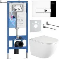 Roxen Antares Tornado Long в комплекте с инсталляцией StounFix Dual Fresh 6 в 1 868414 (кнопка: хром