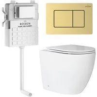 Roxen Antares в комплекте с инсталляцией Roxen Attach 5 в 1 968415 (кнопка: брашированное золото)