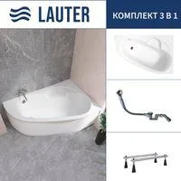 Lauter Valencia 150x100 2102150R (с ножками и сифоном 21Y32000 хром)