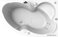 Ванна Vannesa Ирма 150x97R 2-75-2-2-0-216 (гидромассаж, Классик хром)