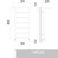 TERMINUS Контур П7 300x800 с полкой (хром)